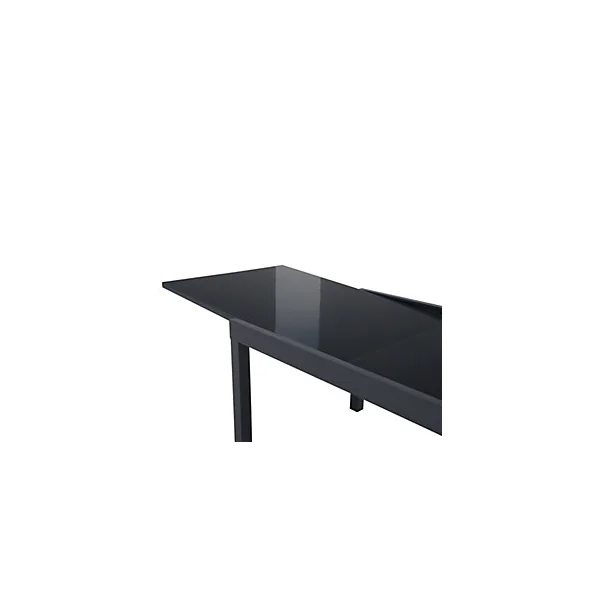 Table de jardin extensible rectangulaire aluminium et verre gris mat L 135/270 x l.90 cm Faro