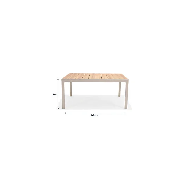 Table de jardin extensible rectangulaire en aluminium beige L. 155-262,8 X l.75 cm GoodHome Pistache