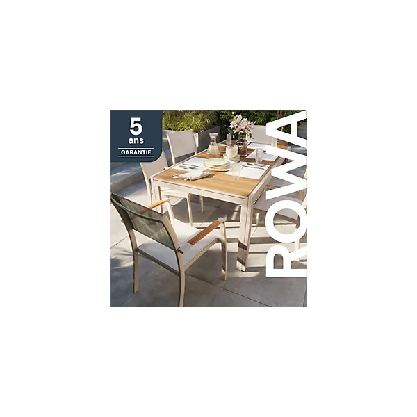 Table de jardin extensible rectangulaire en aluminium beige L. 155-262,8 X l.75 cm GoodHome Pistache