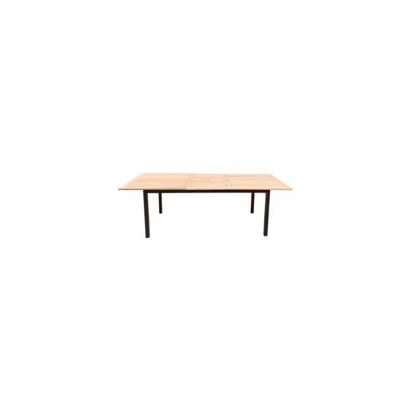 Table de jardin extensible rectangulaire en aluminium effet bois brut L. 180-240 X l.75 cm GoodHome Floris