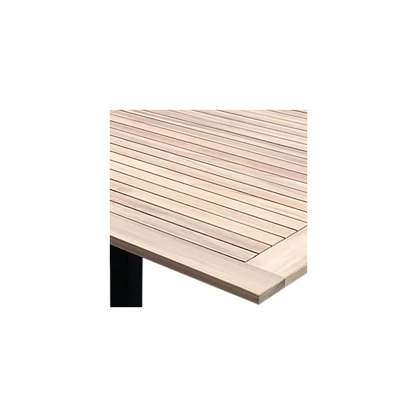 Table de jardin extensible rectangulaire en aluminium effet bois brut L. 180-240 X l.75 cm GoodHome Floris