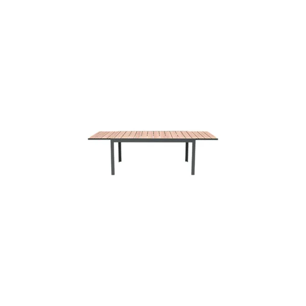 Table de jardin extensible rectangulaire en aluminium gris L.163-252 X l.95 cm GoodHome Fagao