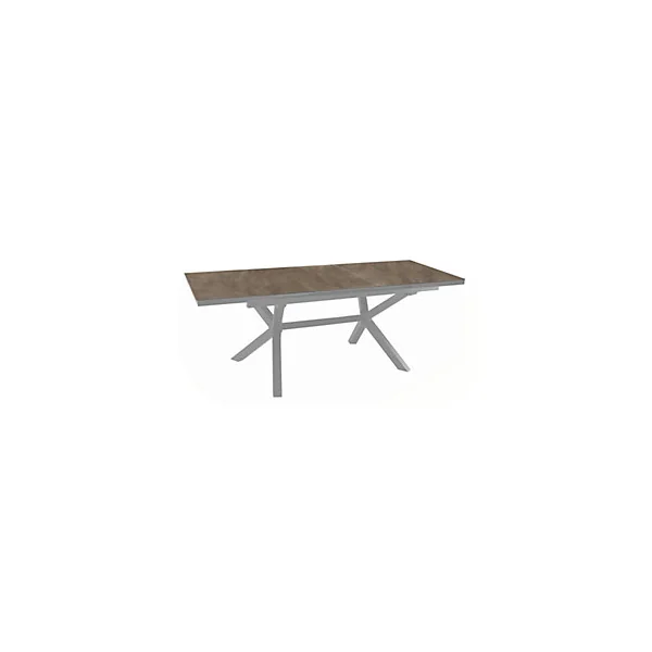 Table de jardin extensible rectangulaire gris ProLoisirs Meraki 180/240 x 100 cm