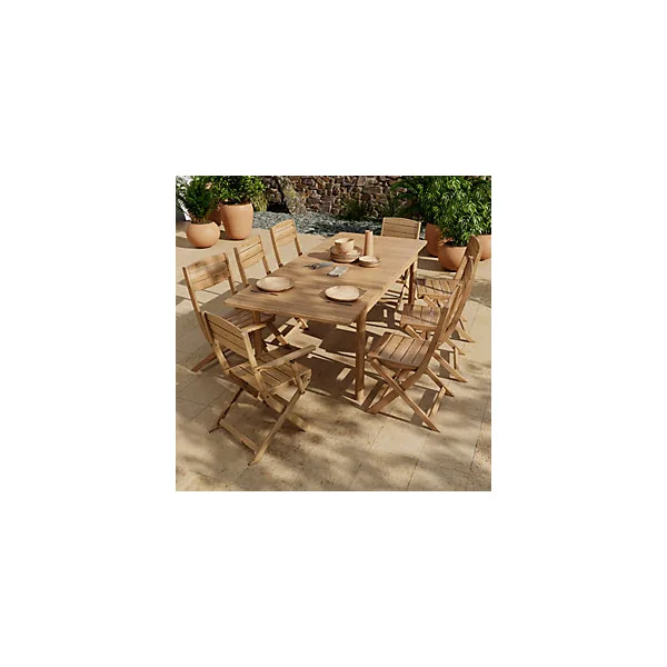 Table de jardin extensible Riveo en bois d'acacia L.150/200 x l.90 x H.75 cm GoodHome