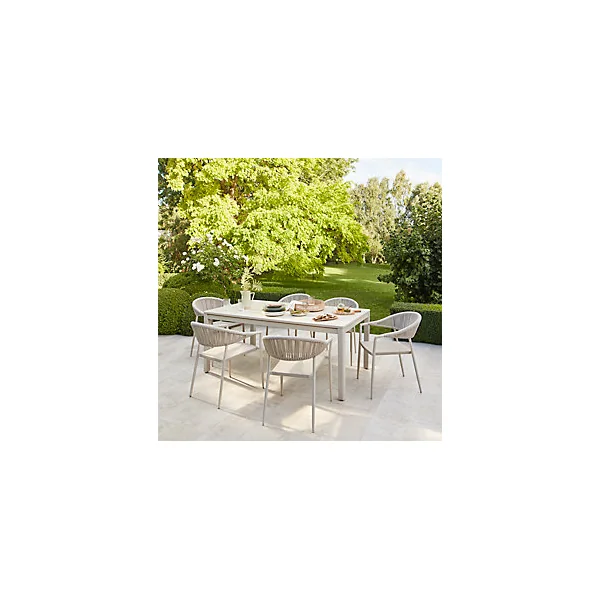 Table de jardin extensible Santorin en aluminium coloris sable L.180/260 x l.100 x H.75 cm