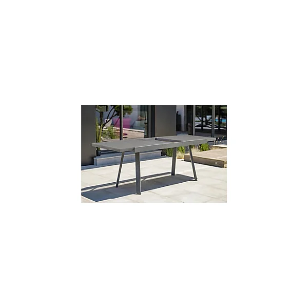 Table de jardin extensible Stockholm en aluminium coloris gris anthracite L.150/225 x l.96 x H.76 cm - DCB GARDEN