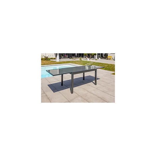 Table de jardin extensible Tolede aluminium gris anthracite L.135/270 x l.90 x H.75 cm DCB Garden