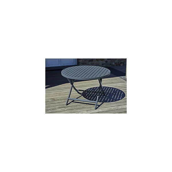 Table de jardin Marius en aluminium gris anthracite Ø.110 x H.73 cm - CITY GARDEN