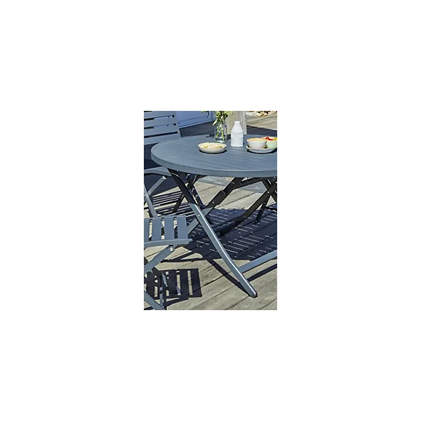 Table de jardin Marius en aluminium gris anthracite Ø.110 x H.73 cm - CITY GARDEN