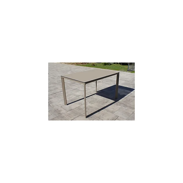 Table de jardin Meet en aluminium coloris taupe L.120 x l.90 x H.73 cm