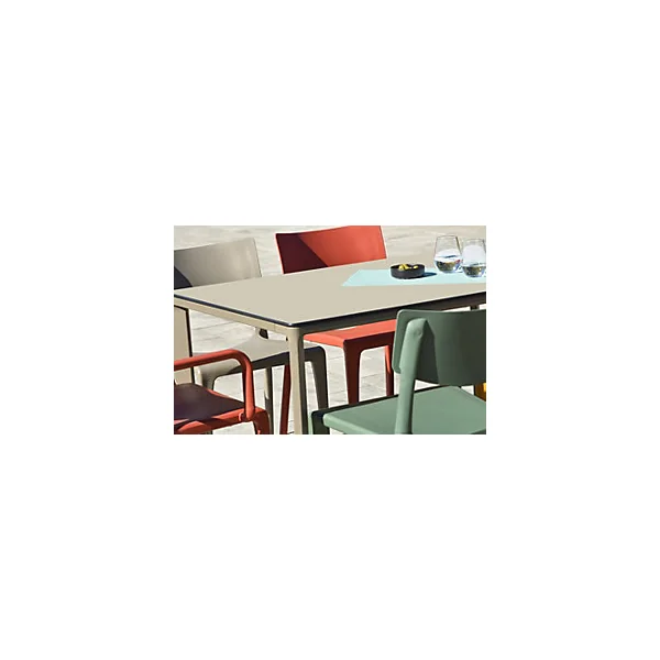 Table de jardin Meet en aluminium coloris taupe L.120 x l.90 x H.73 cm