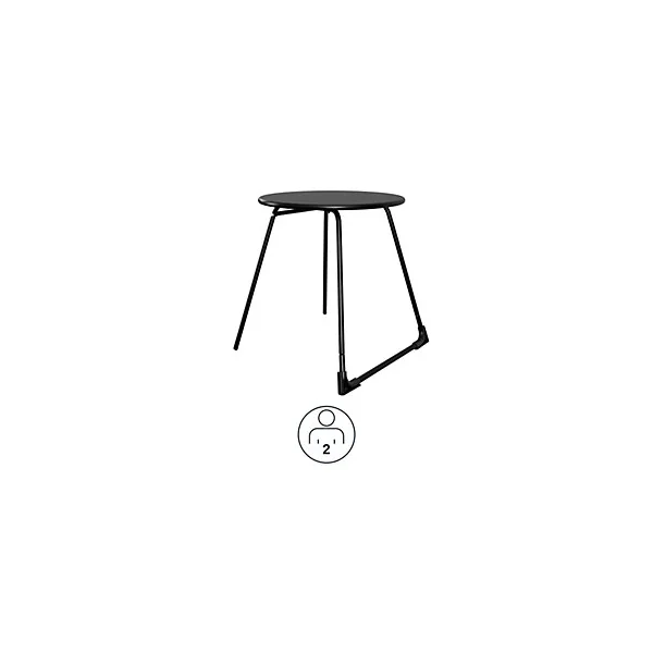 Table de jardin Morillo en acier coloris noir et blanc Ø.50 x H.50 cm