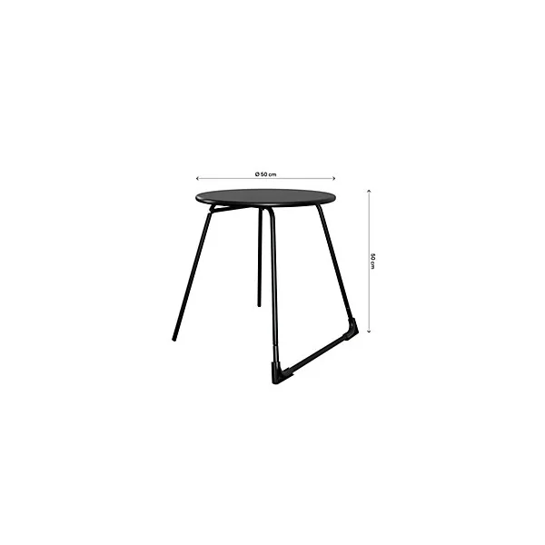 Table de jardin Morillo en acier coloris noir et blanc Ø.50 x H.50 cm