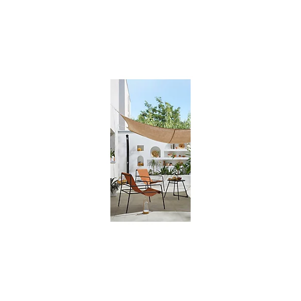 Table de jardin Morillo en acier coloris noir et blanc Ø.50 x H.50 cm