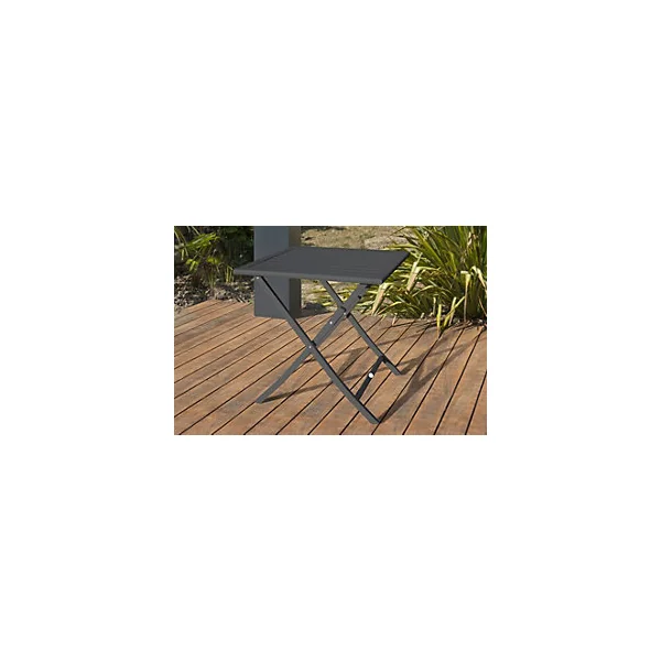 Table de jardin pliable Marius en aluminium gris anthracite L.70 x l.70 x H.73 cm - CITY GARDEN