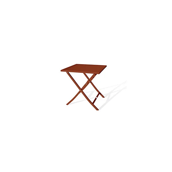 Table de jardin pliante 2 personnes aluminium terracotta L.70 x l.70 x H.73 cm City Garden