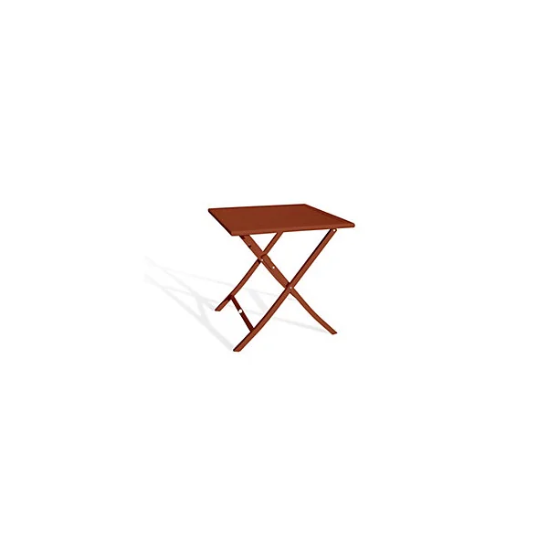 Table de jardin pliante 2 personnes aluminium terracotta L.70 x l.70 x H.73 cm City Garden