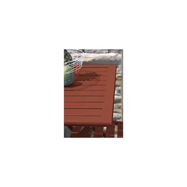 Table de jardin pliante 2 personnes aluminium terracotta L.70 x l.70 x H.73 cm City Garden