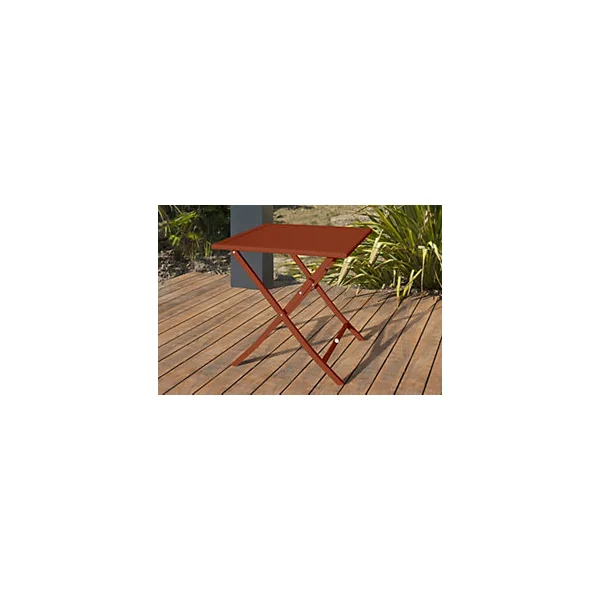 Table de jardin pliante 2 personnes aluminium terracotta L.70 x l.70 x H.73 cm City Garden
