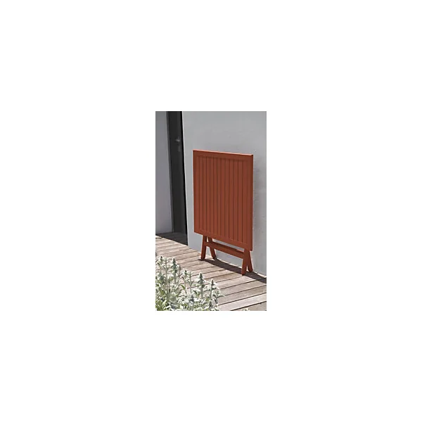 Table de jardin pliante 2 personnes aluminium terracotta L.70 x l.70 x H.73 cm City Garden