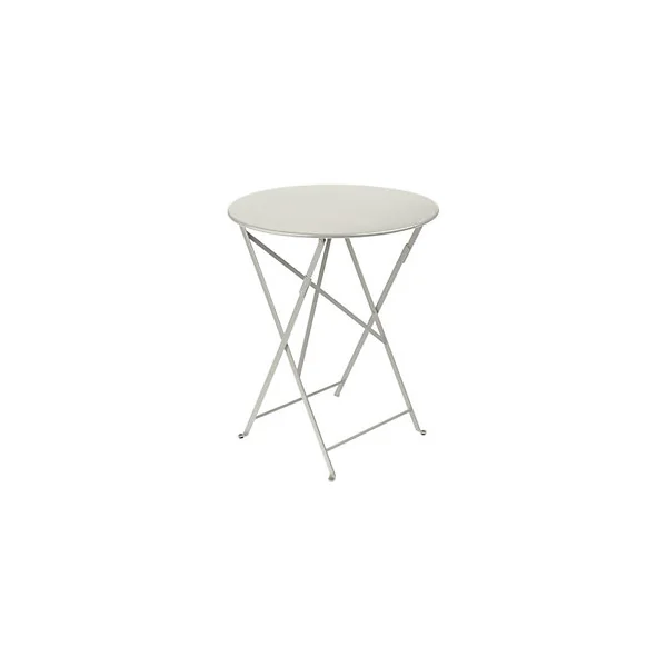 Table de jardin pliante Bistro en métal coloris gris argile Ø.60 x H.74 cm