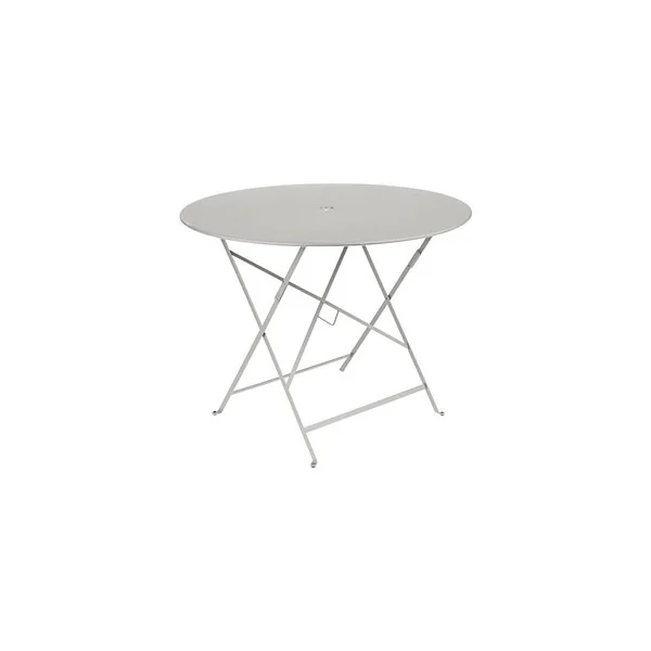 Table de jardin pliante Bistro en métal coloris gris argile Ø.96 x H.74 cm