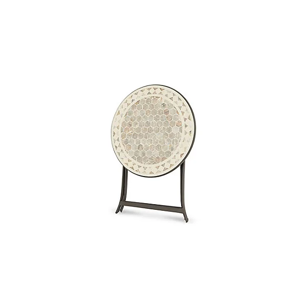 Table de jardin pliante en métal carrée Blooma Azolla marbre 80 x 80 cm