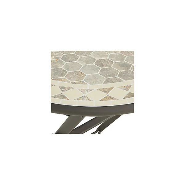 Table de jardin pliante en métal carrée Blooma Azolla marbre 80 x 80 cm