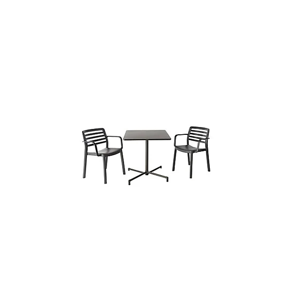 Table de jardin pliante en métal Tinian 70 x 70 cm