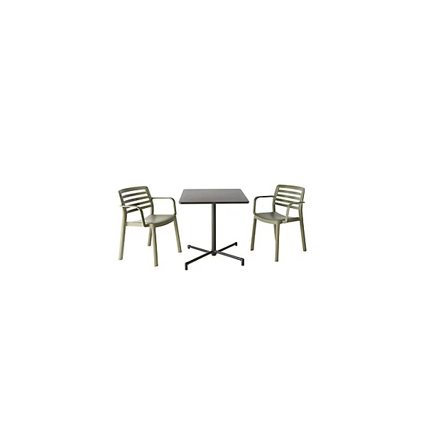 Table de jardin pliante en métal Tinian 70 x 70 cm