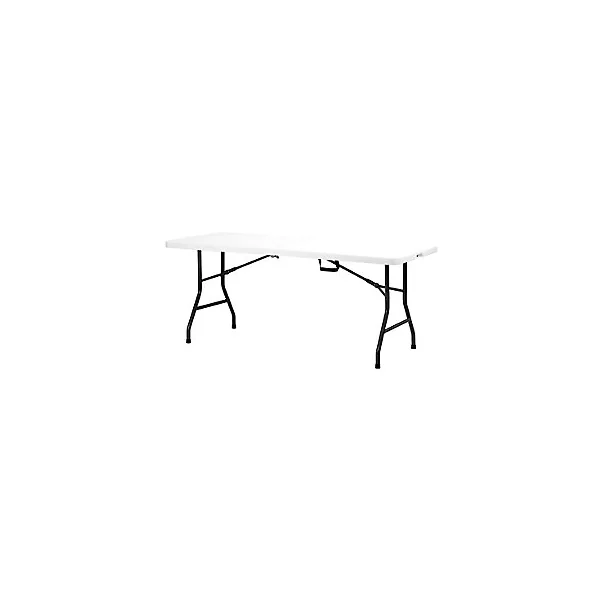 Table de jardin pliante en plastique coloris blanc L.180 x l.76 x H.74 cm