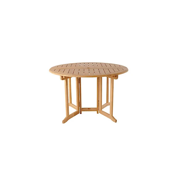 Table de jardin pliante en teck GoodHome ø120 cm