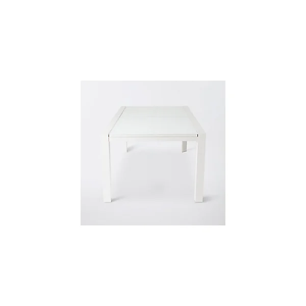 Table de jardin pliante et extensible en aluminium et verre Bacopia blanche 200/300 x 100 cm