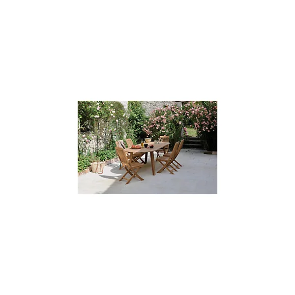 Table de jardin pliante extensible Lola en bois coloris bois L.200/240 x l.100 x H.76 cm