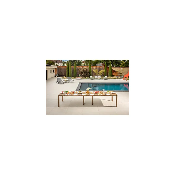 Table de jardin pliante extensible rectangulaire en aluminium anthracite 14 personnes Jardiline