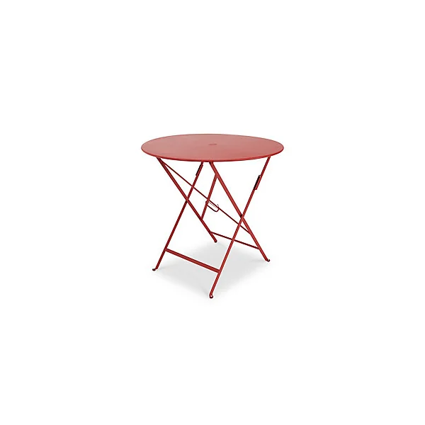 Table de jardin pliante Fermob Bistro en métal - Coloris piment - Ø.77 x H.74 cm