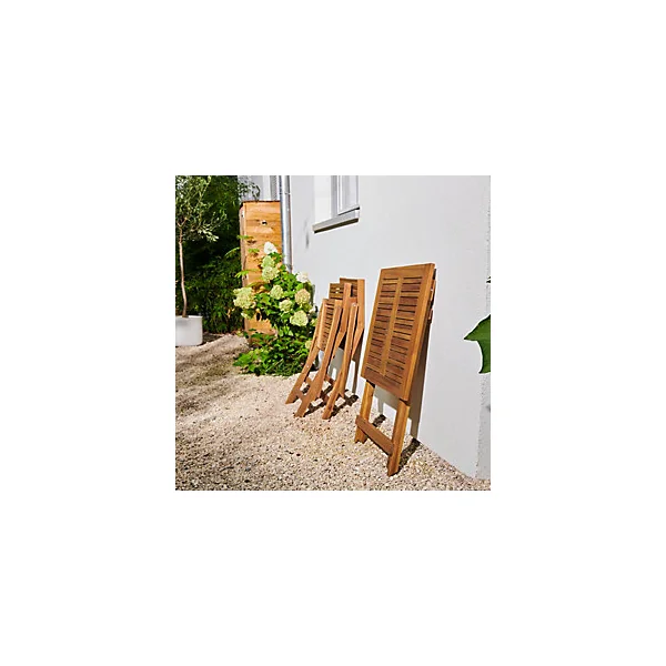 Table de jardin pliante Lyco bois d'acacia l.60 x H.74 cm GoodHome