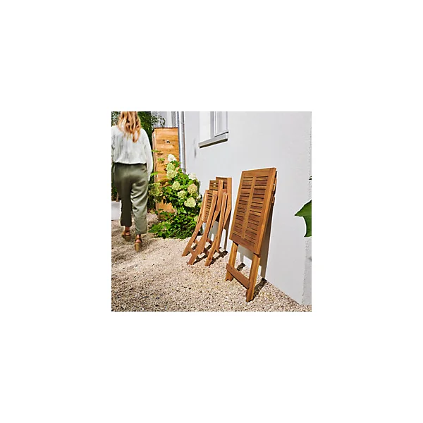 Table de jardin pliante Lyco bois d'acacia l.60 x H.74 cm GoodHome
