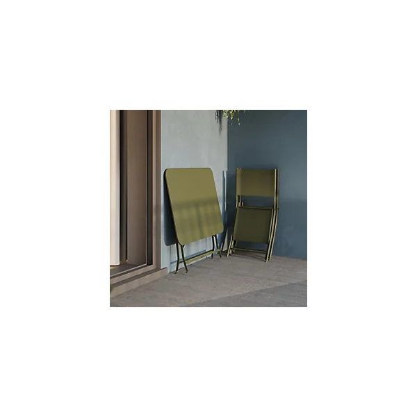 Table de jardin pliante Saba acier vert L.70 x l.70 x H.71 cm GoodHome