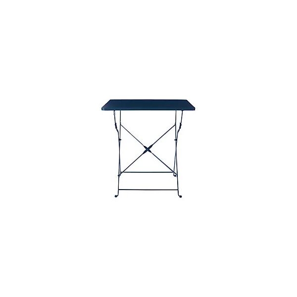 Table de jardin pliante Saba en acier coloris bleu abysse L.70 x l.70 x H.71 cm