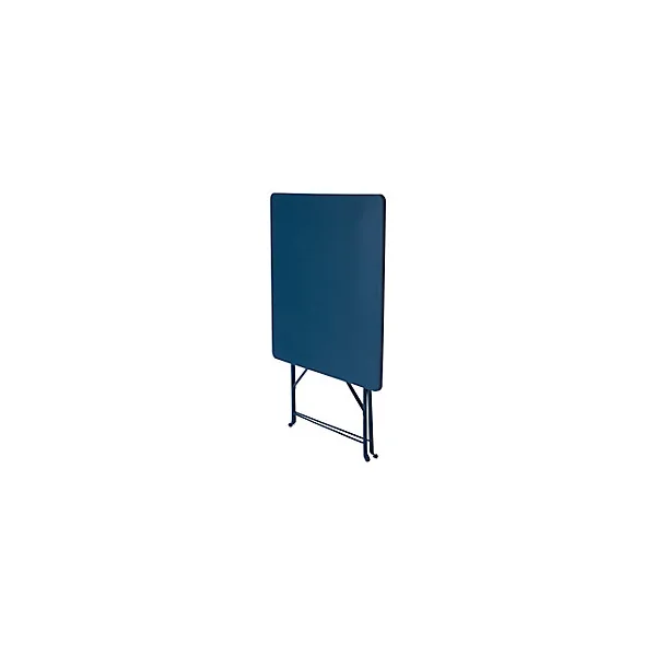 Table de jardin pliante Saba en acier coloris bleu abysse L.70 x l.70 x H.71 cm