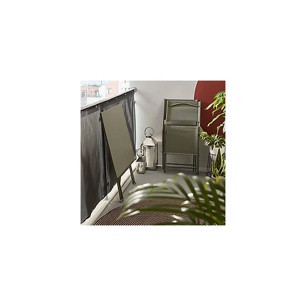 Table de jardin pliante Saba en acier coloris kaki green L.70 x l.70 x H.71 cm