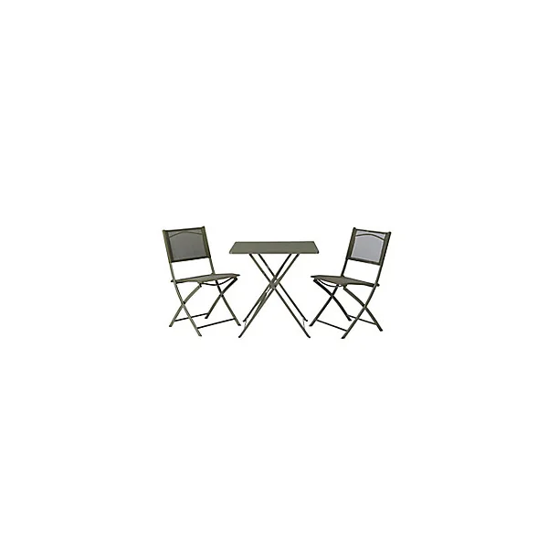Table de jardin pliante Saba en acier coloris kaki green L.70 x l.70 x H.71 cm