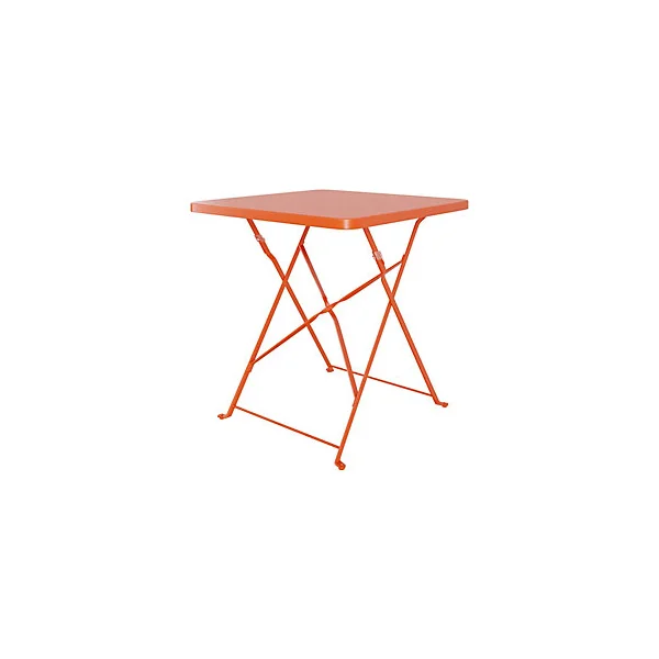 Table de jardin pliante Saba en acier coloris mango L.70 x l.70 x H.71 cm