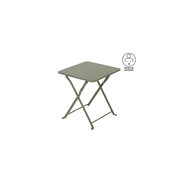 Table de jardin pliante Saba en acier coloris vert L.40 x l.40 x H.45 cm GoodHome