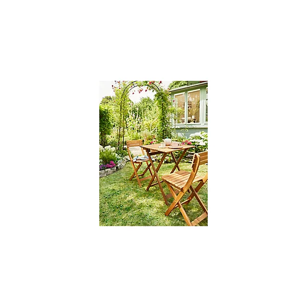 Table de jardin pliante Virginia en bois coloris acacia L.60 x l.60 x H.74 cm