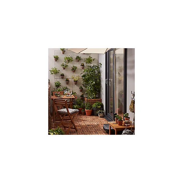 Table de jardin pliante Virginia en bois coloris acacia L.60 x l.60 x H.74 cm