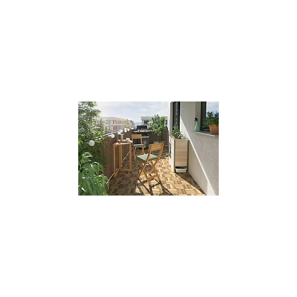 Table de jardin pliante Virginia en bois coloris acacia L.68 x l.48 x H.75 cm