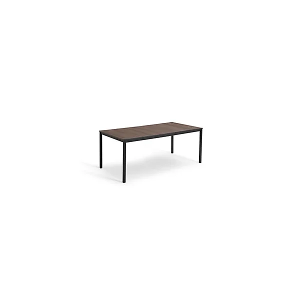 Table de jardin Porto en acier et résine imitation bois - 6 à 8 personnes - L.195 x l.90 x H.75 cm