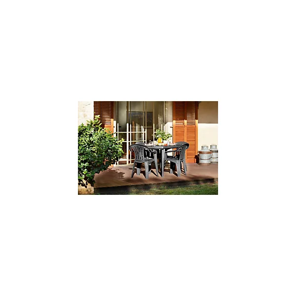 Table de jardin rectangulaire en polypropylène gris graphite L 137 x l 90 x H 74 cm Keter Elise
